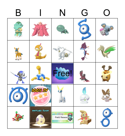 Pokemon Go Safari Miami Bingo Card