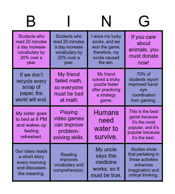 The Truth Hunt Bingo Card