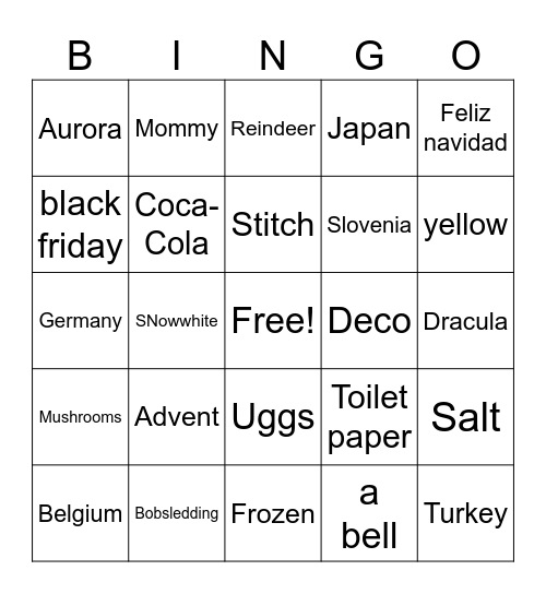 Year-end bingo Card
