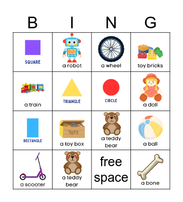 Toys & Shapes Bingo Card