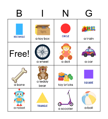 Toys & Shapes Bingo Card