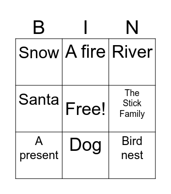 Stickman Bingo Card