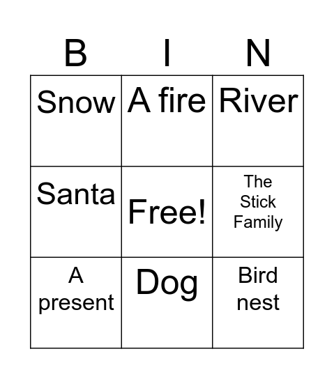 Stickman Bingo Card