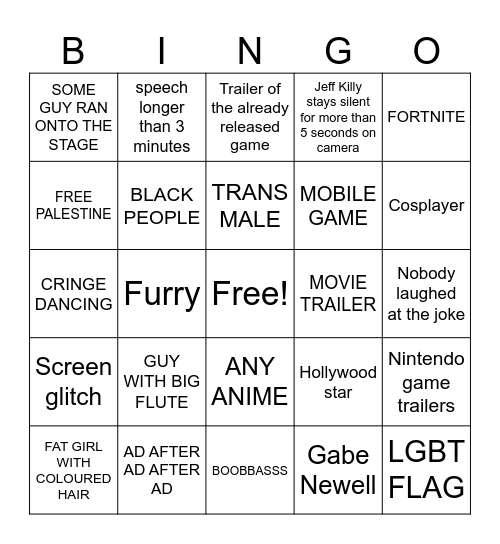 TGA 2025 Bingo Card
