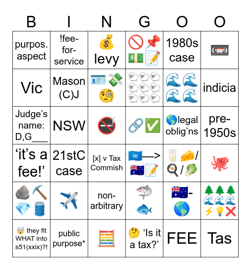 ConLaw Wk5 ExtAff+taxes Bingo Card
