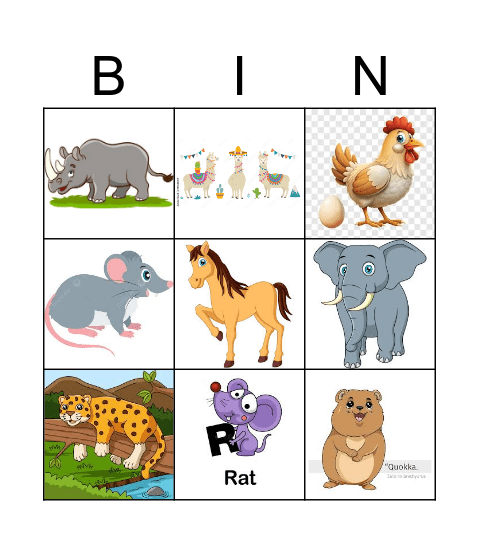 DIERENALFABET DEEL 2 Bingo Card