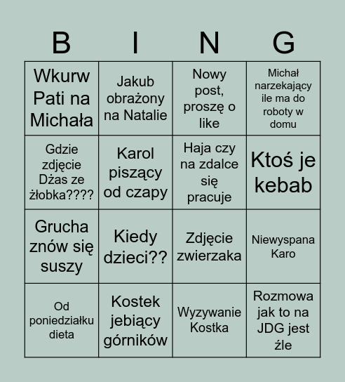 IQ -10 TEAM Bingo Card