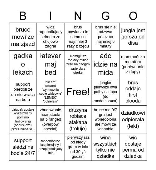 randomoverpowtv bingo Card