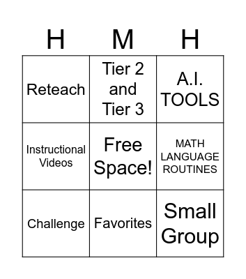 HMH Resource Bingo Card