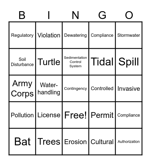 Environmental BINGO Card