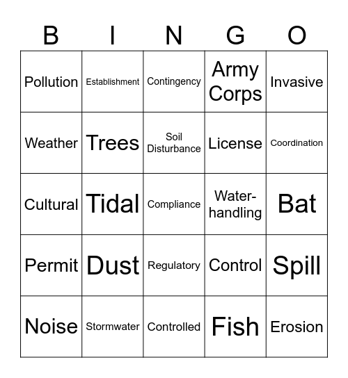 Environmental BINGO Card