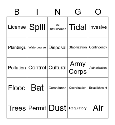 Environmental BINGO Card