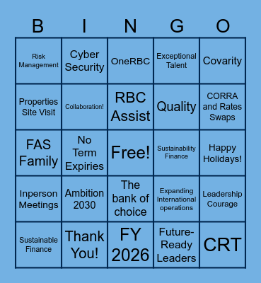 FAS Family Holiday Bingo Card