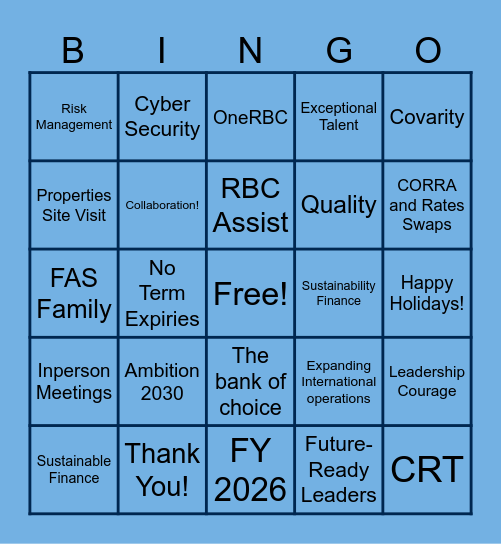 FAS Family Holiday Bingo Card