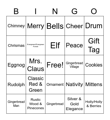 Holiday Bingo Test Bingo Card
