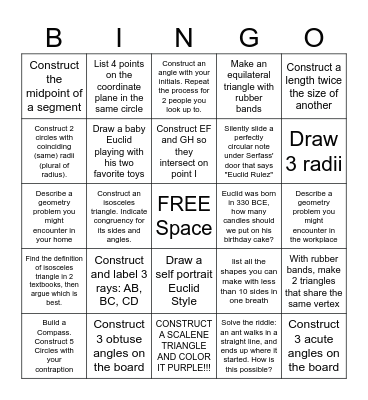 Google Docs Bingo Card