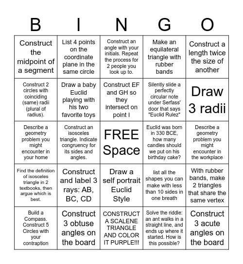 Google Docs Bingo Card
