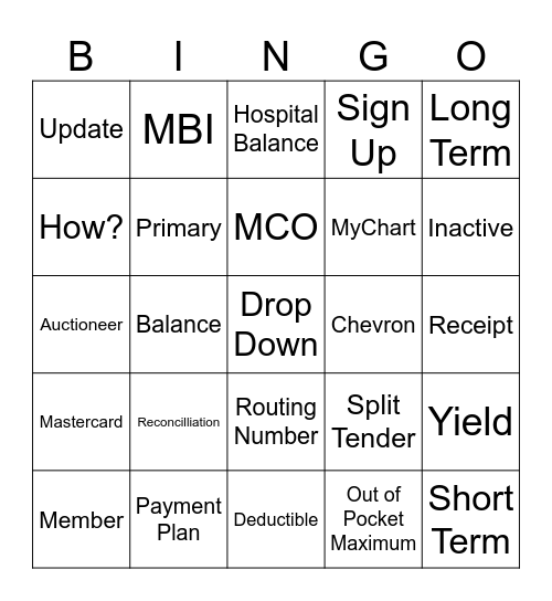 Revenue Refresher Bingo Card