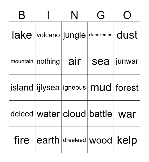 inf craft Bingo Card