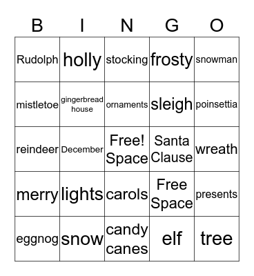 Elon Academy Holiday Bingo! Bingo Card