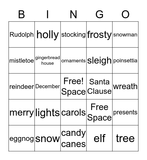 Elon Academy Holiday Bingo! Bingo Card