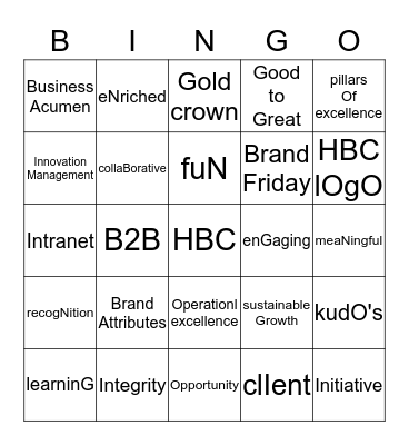 HBC Days 2013 Bingo Card