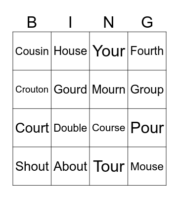 Ou Bingo Card
