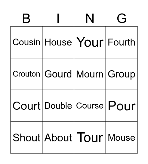 Ou Bingo Card