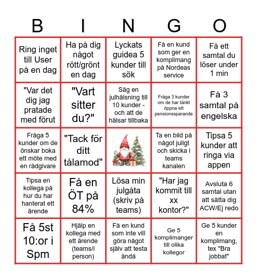 Julbingo Card