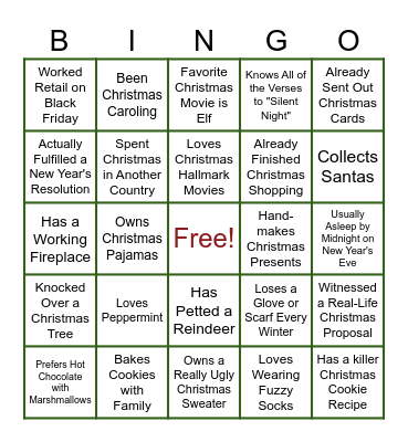Jingle Bingo Card