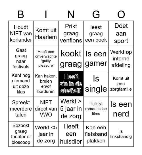 Kennismaken Bingo Card