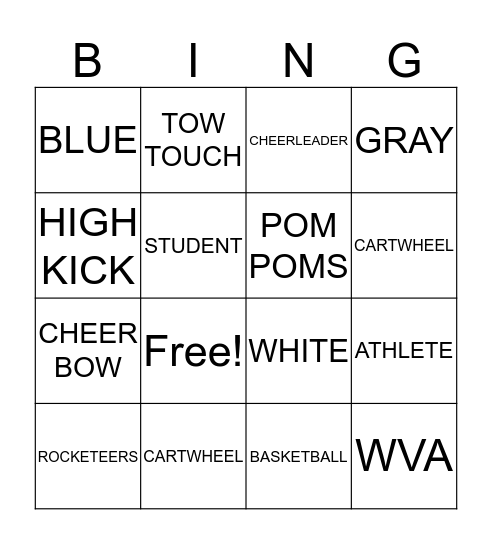 WVA Bingo Card