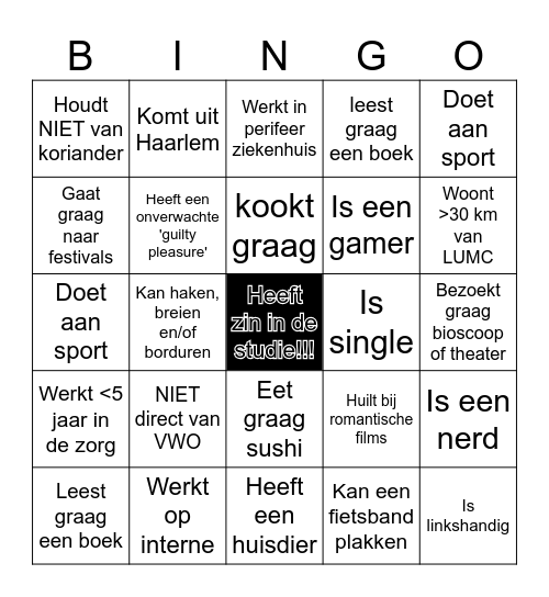 Kennismaken Bingo Card