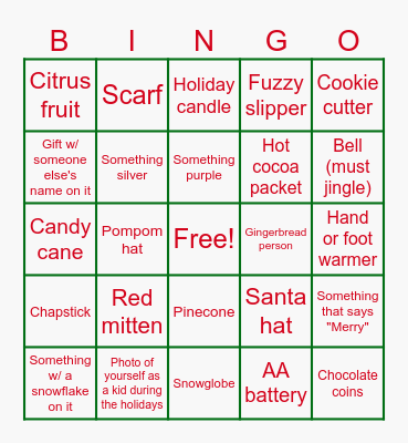 Customer Support Holiday Bingo Card