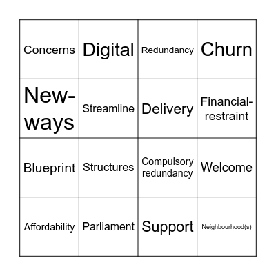 Meeting Bingo Card