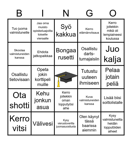 GRADUATION Bingo Card