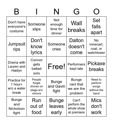 Tech Week Bingo Card