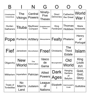 Final Exam Bingo Card