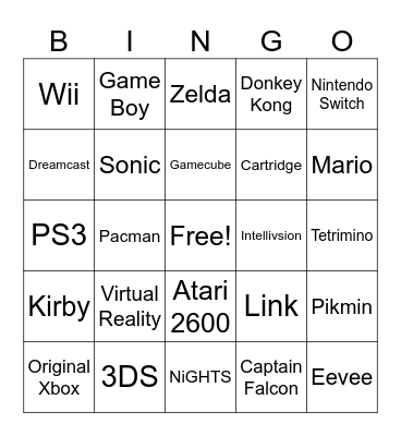 Gaming Infite Craft Bingo Card