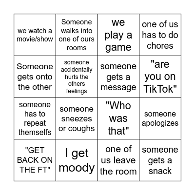 Facecall bingo Card