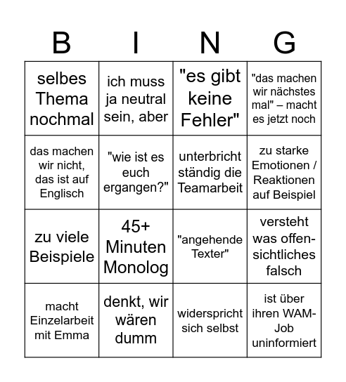 Textschmiede Bingo v2.1 Bingo Card
