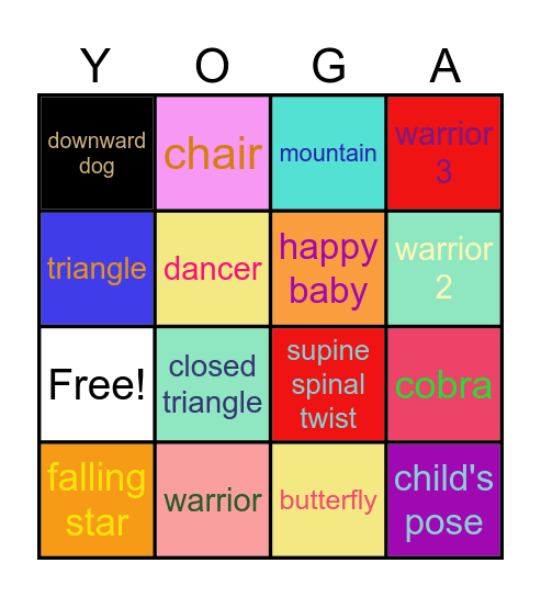 YOGA Bingo Card