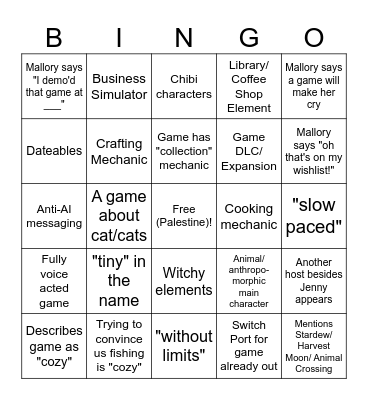 Wholesome Snack Bingo Fun Bingo Card