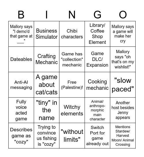 Wholesome Snack Bingo Fun Bingo Card
