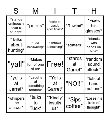 DR. SMITH BINGO Card