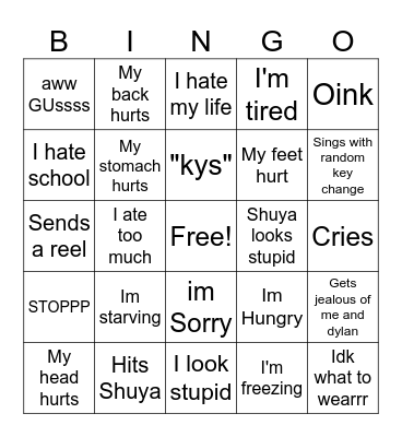 singo Bingo Card
