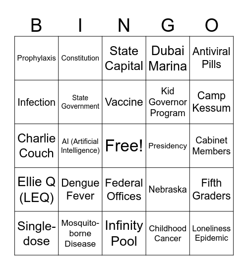 CNN 10 BINGO 12/8/25 Bingo Card
