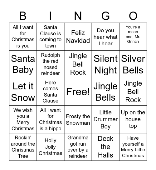 Christmas Bingo Card