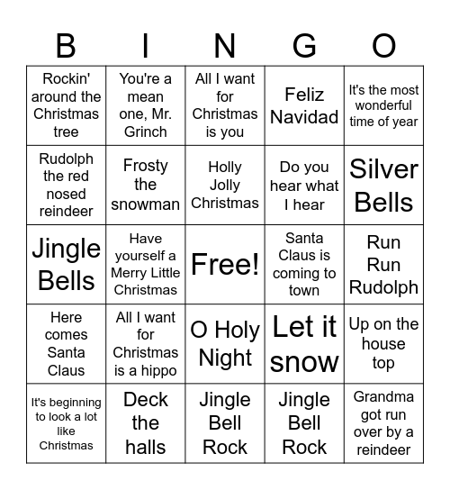 Christmas Bingo Card