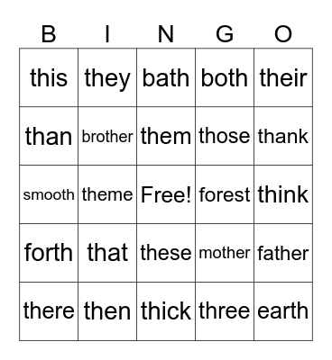 th Bingo Card